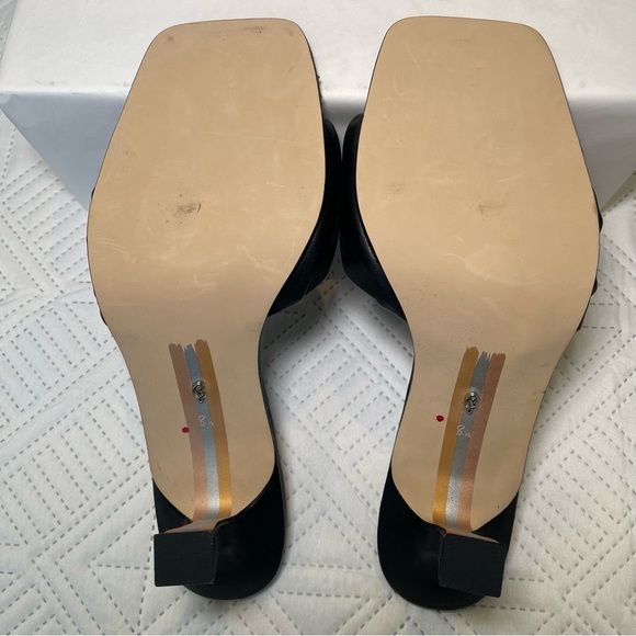 Sam Edelman Kittie Heeled Slide Sandals Size 8.5 In Black - Picture 3 of 10